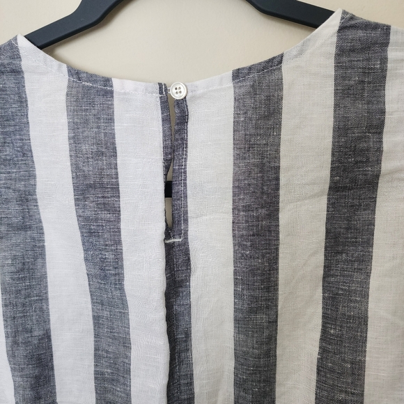 J.Crew Striped Linen Blend Tie-Hem Sleeveless Top – Size 00 - Picture 6 of 8